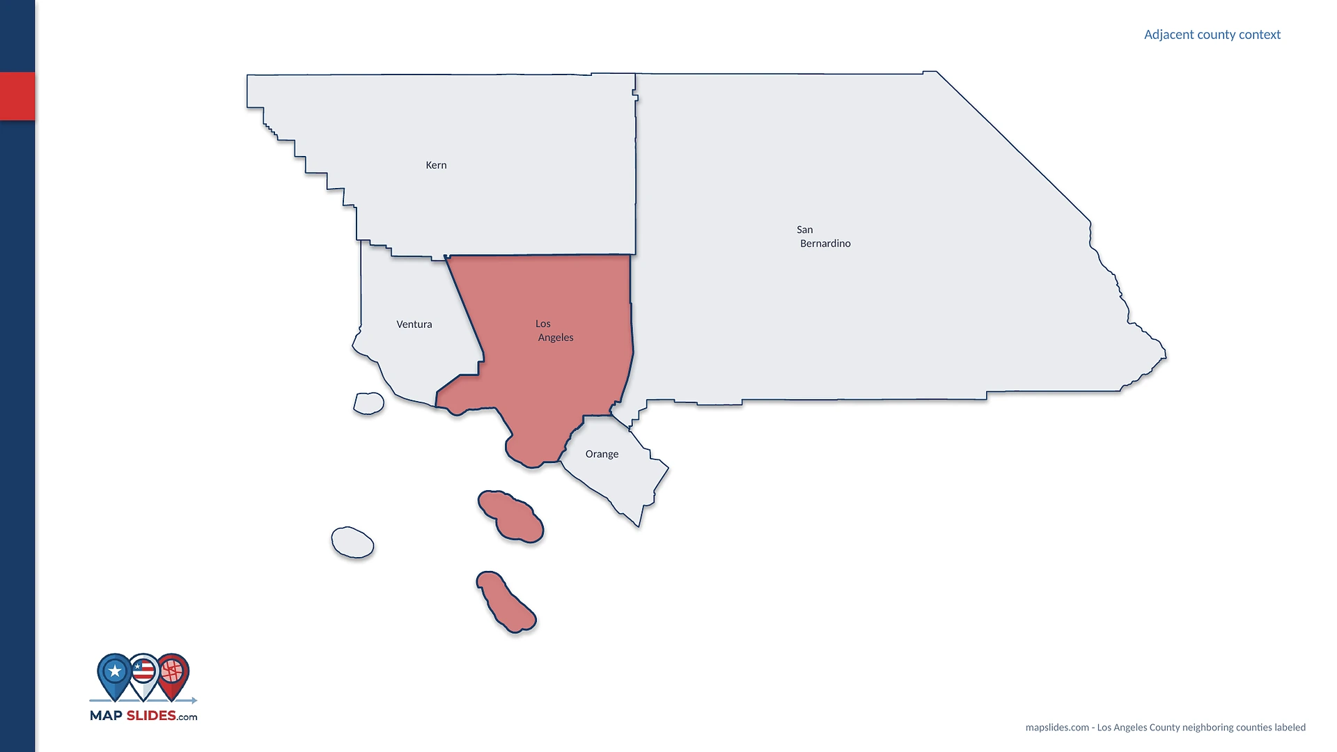 Neighboring counties map slide example