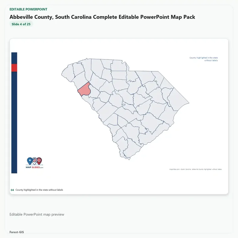 Abbeville County, South Carolina Editable Map Pack - Image 4