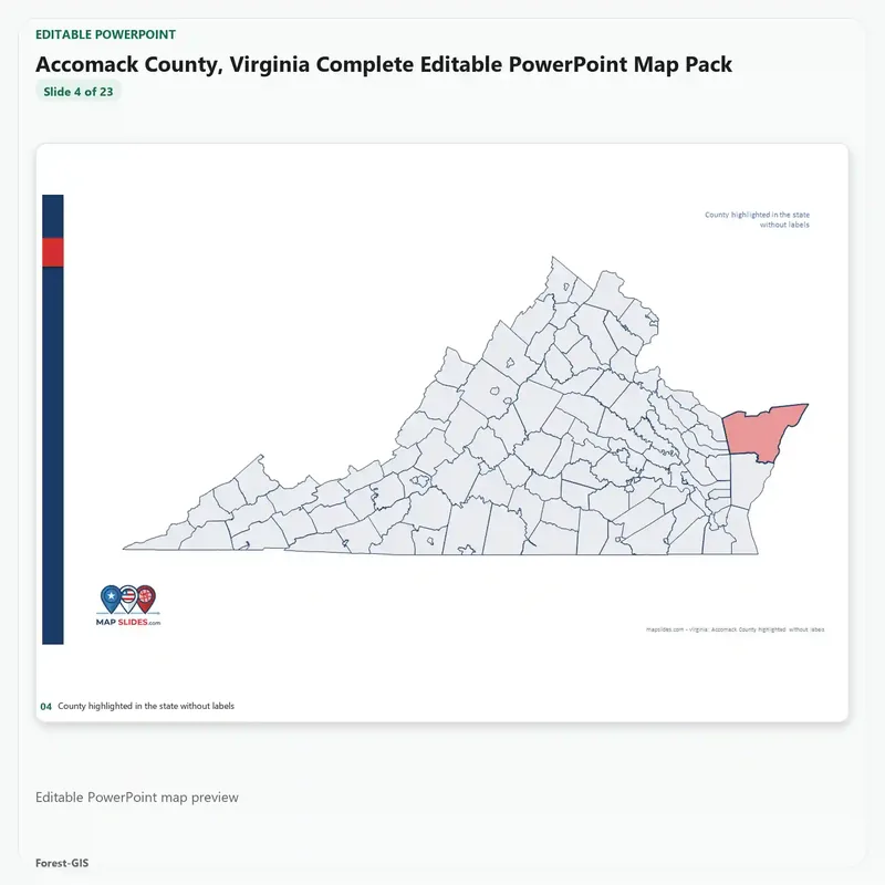 Accomack County, Virginia Editable Map Pack - Image 4