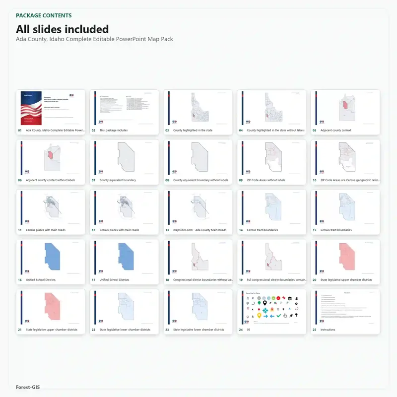 Ada County, Idaho Editable Map Pack - Image 2