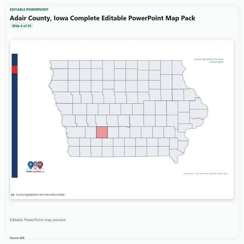 Adair County, Iowa Editable Map Pack - Image 4