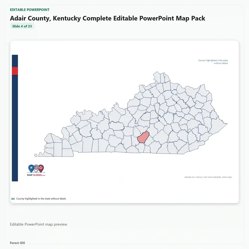 Adair County, Kentucky Editable Map Pack - Image 4