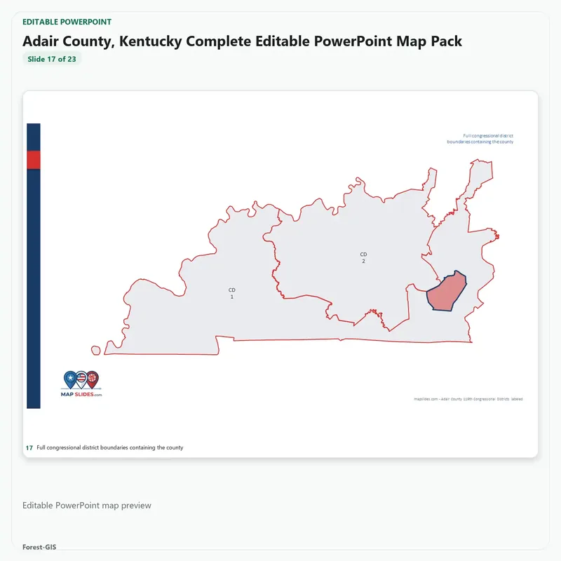 Adair County, Kentucky Editable Map Pack - Image 5