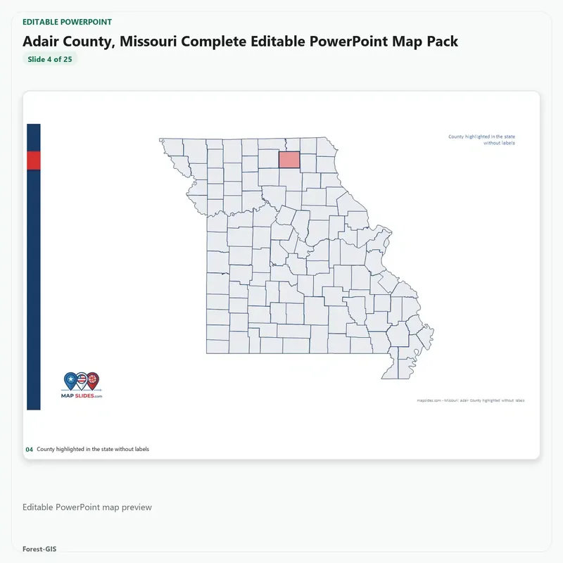 Adair County, Missouri Editable Map Pack - Image 4