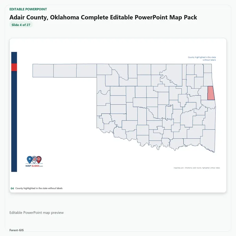 Adair County, Oklahoma Editable Map Pack - Image 4