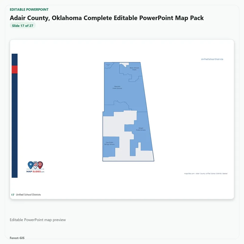 Adair County, Oklahoma Editable Map Pack - Image 5