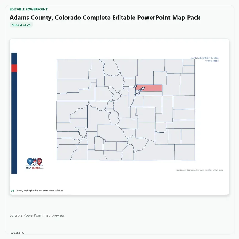 Adams County, Colorado Editable Map Pack - Image 4
