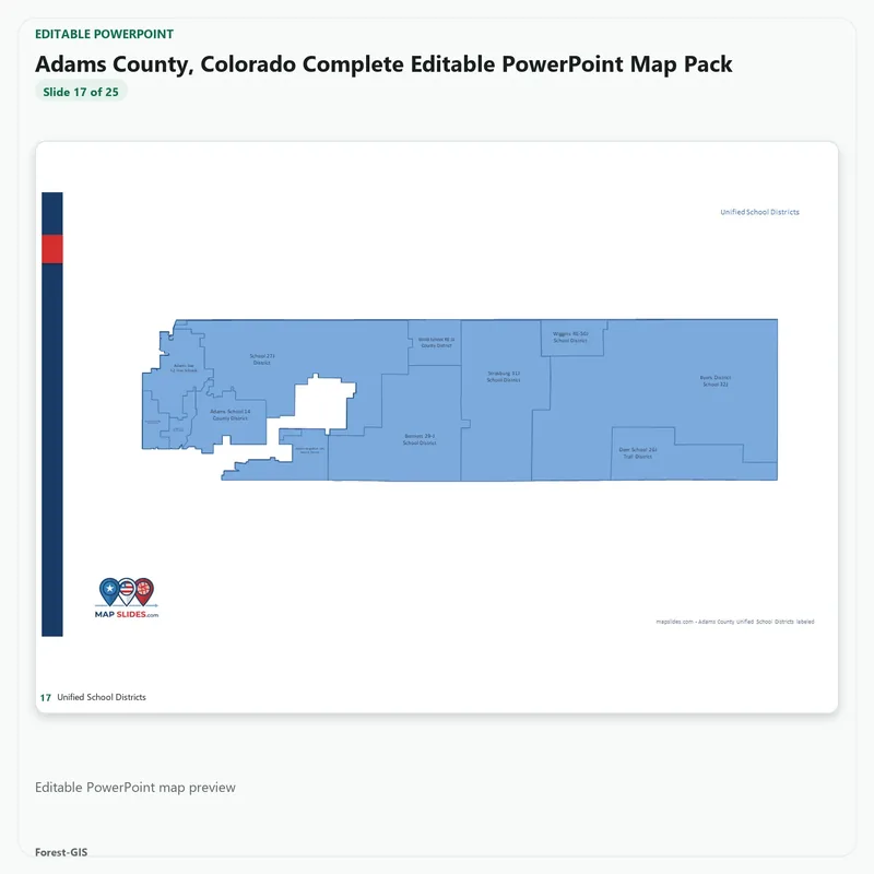 Adams County, Colorado Editable Map Pack - Image 5