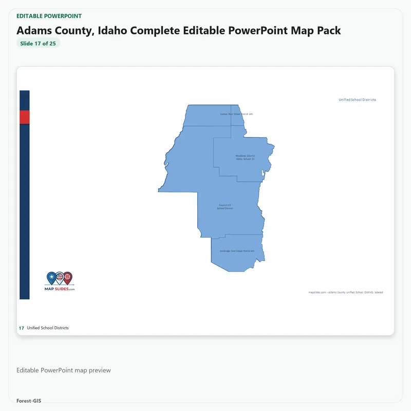 Adams County, Idaho Editable Map Pack - Image 5