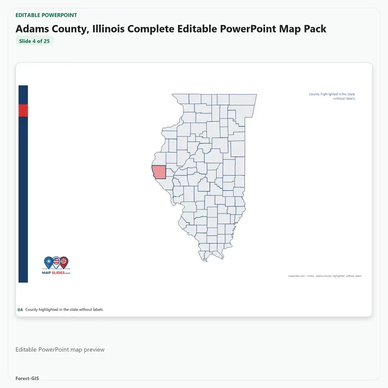 Adams County, Illinois Editable Map Pack - Image 4