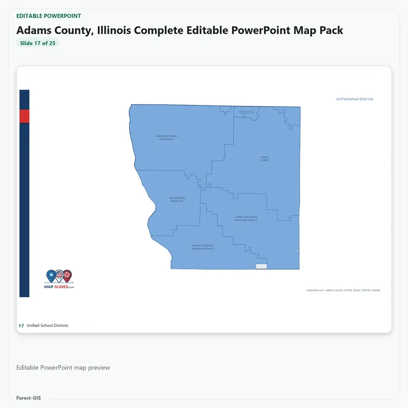 Adams County, Illinois Editable Map Pack - Image 5
