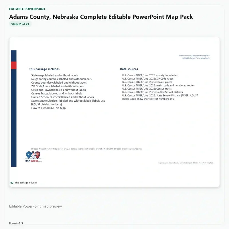 Adams County, Nebraska Editable Map Pack - Image 3