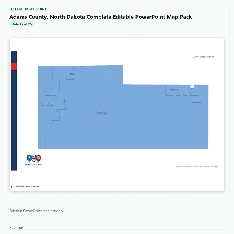Adams County, North Dakota Editable Map Pack - Image 5