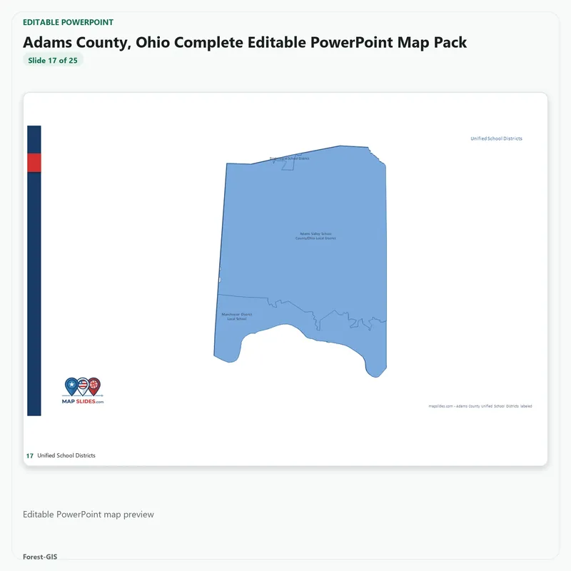 Adams County, Ohio Editable Map Pack - Image 5