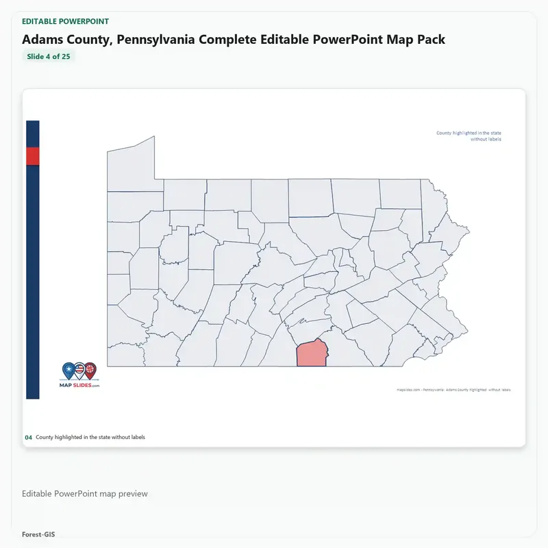 Adams County, Pennsylvania Editable Map Pack - Image 4