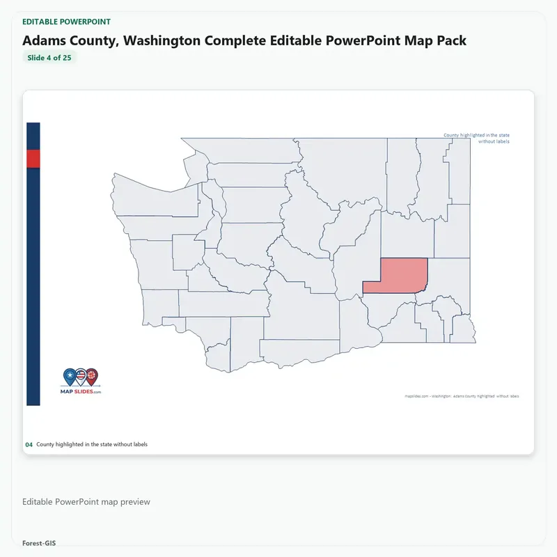 Adams County, Washington Editable Map Pack - Image 4