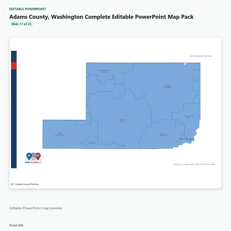 Adams County, Washington Editable Map Pack - Image 5