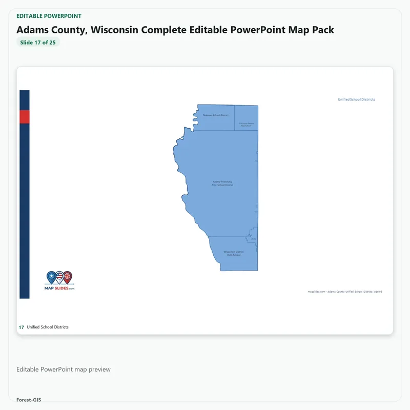 Adams County, Wisconsin Editable Map Pack - Image 5