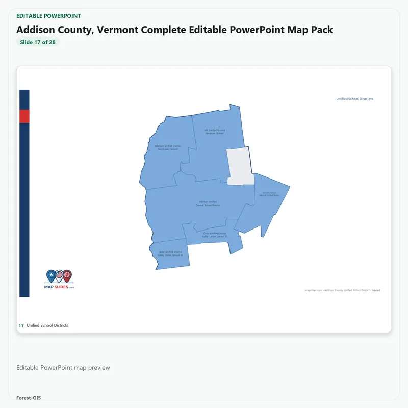 Addison County, Vermont Editable Map Pack - Image 5