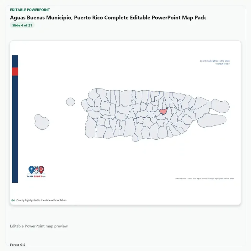 Aguas Buenas Municipio, Puerto Rico Editable Map Pack - Image 4