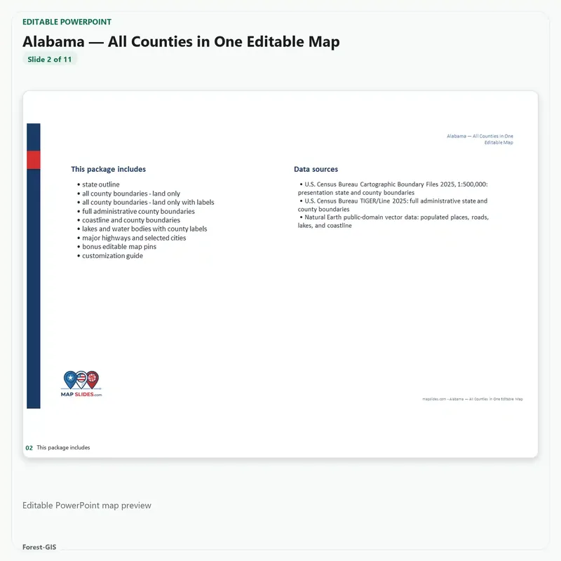 Alabama — All Counties in One Editable Map - Image 4