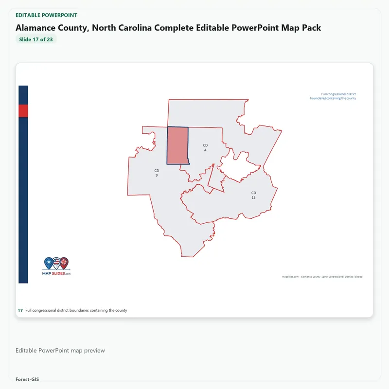 Alamance County, North Carolina Editable Map Pack - Image 5
