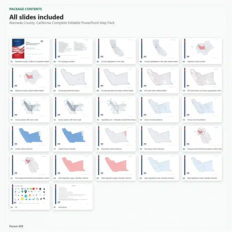 Alameda County, California Editable Map Pack - Image 2