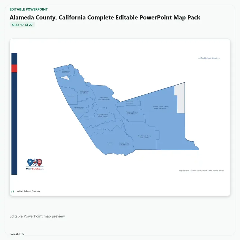 Alameda County, California Editable Map Pack - Image 5