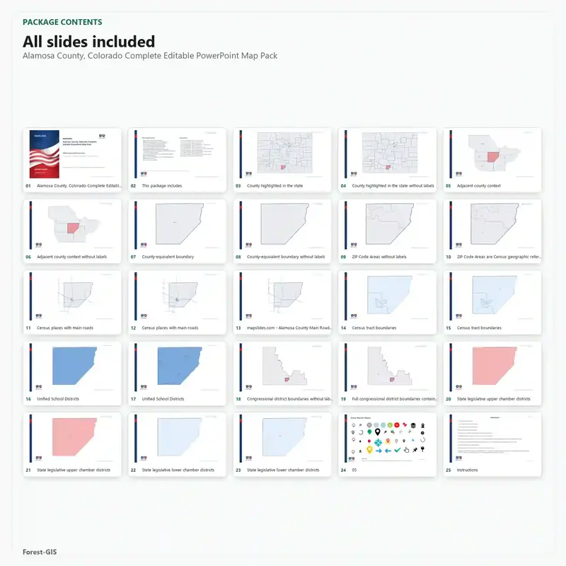 Alamosa County, Colorado Editable Map Pack - Image 2