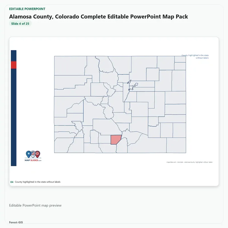 Alamosa County, Colorado Editable Map Pack - Image 4