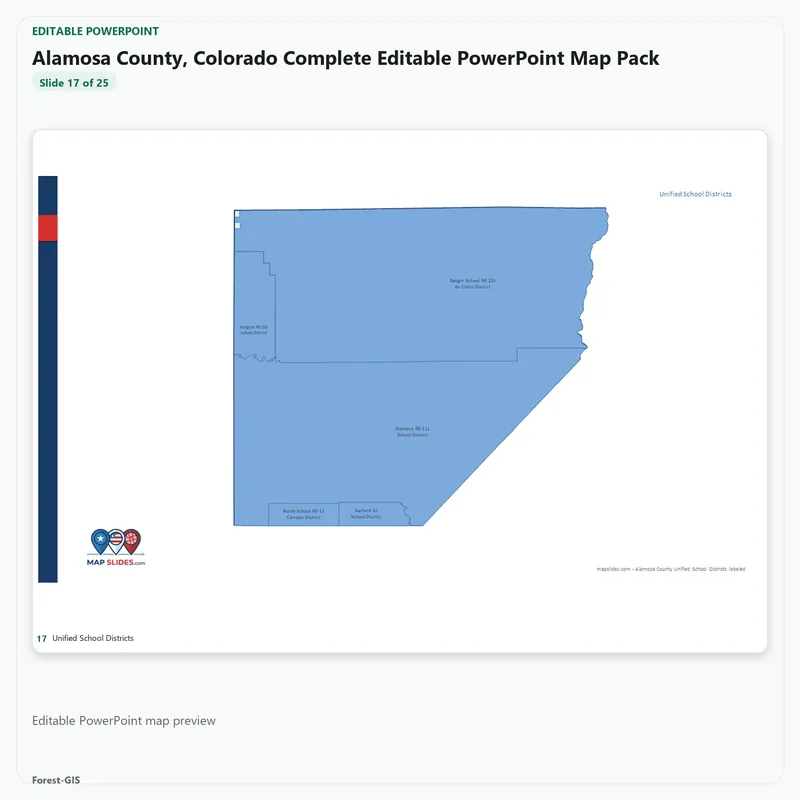 Alamosa County, Colorado Editable Map Pack - Image 5