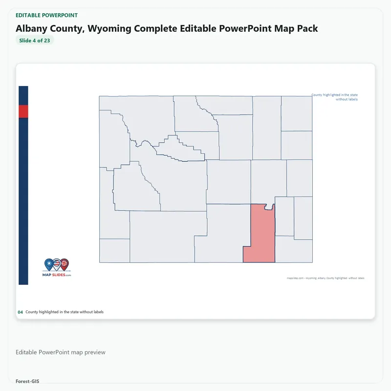 Albany County, Wyoming Editable Map Pack - Image 4
