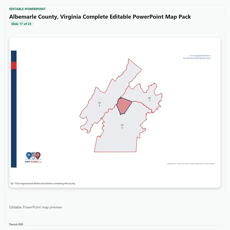 Albemarle County, Virginia Editable Map Pack - Image 5