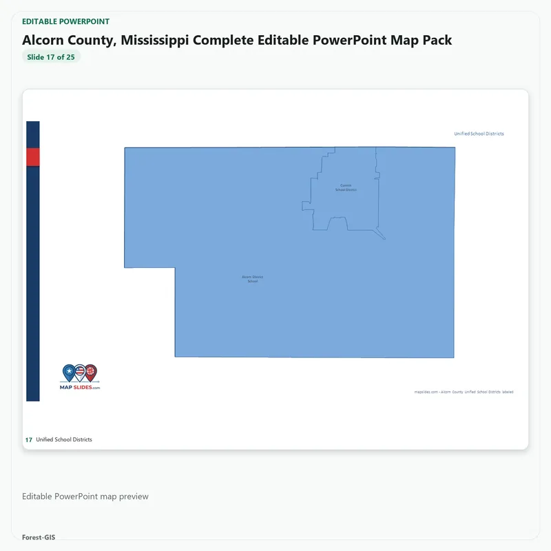 Alcorn County, Mississippi Editable Map Pack - Image 5
