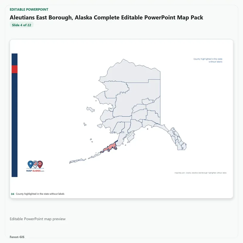 Aleutians East Borough, Alaska Editable Map Pack - Image 4