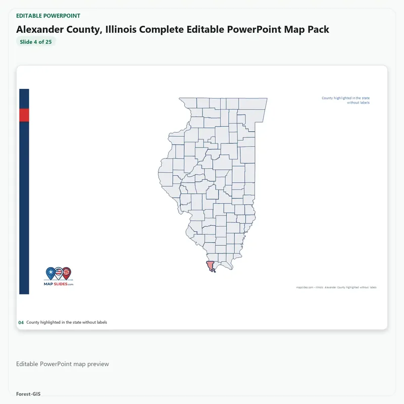 Alexander County, Illinois Editable Map Pack - Image 4