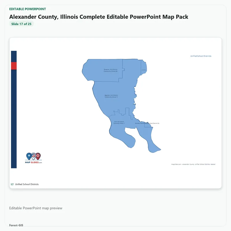 Alexander County, Illinois Editable Map Pack - Image 5