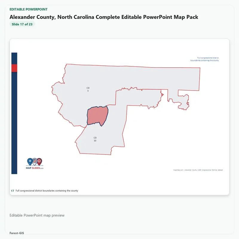 Alexander County, North Carolina Editable Map Pack - Image 5