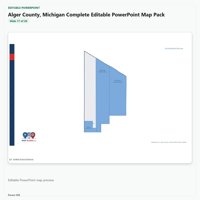 Alger County, Michigan Editable Map Pack - Image 5
