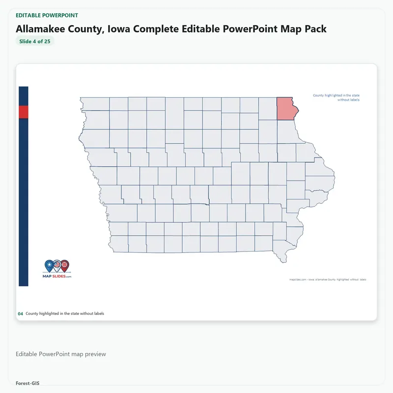 Allamakee County, Iowa Editable Map Pack - Image 4