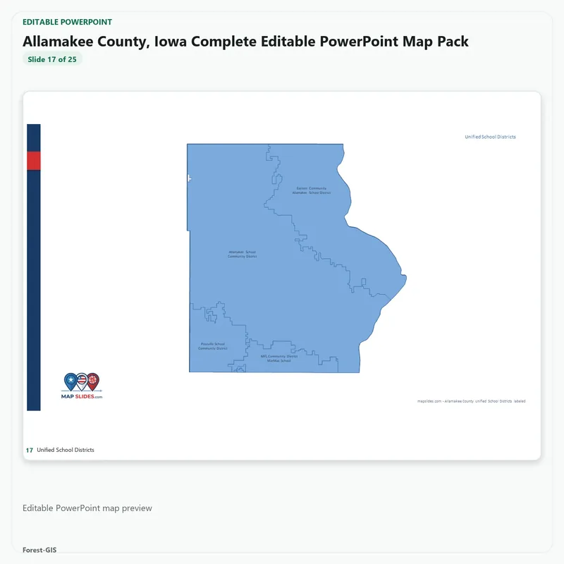 Allamakee County, Iowa Editable Map Pack - Image 5