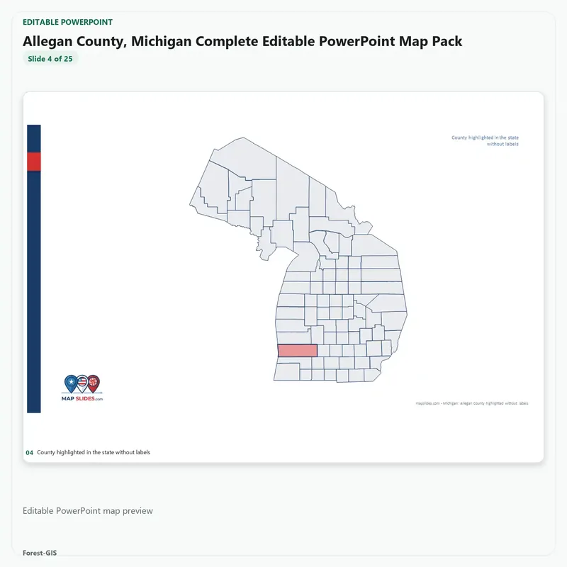 Allegan County, Michigan Editable Map Pack - Image 4