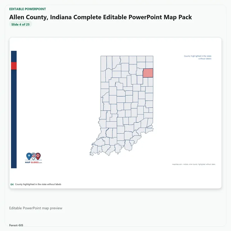 Allen County, Indiana Editable Map Pack - Image 4