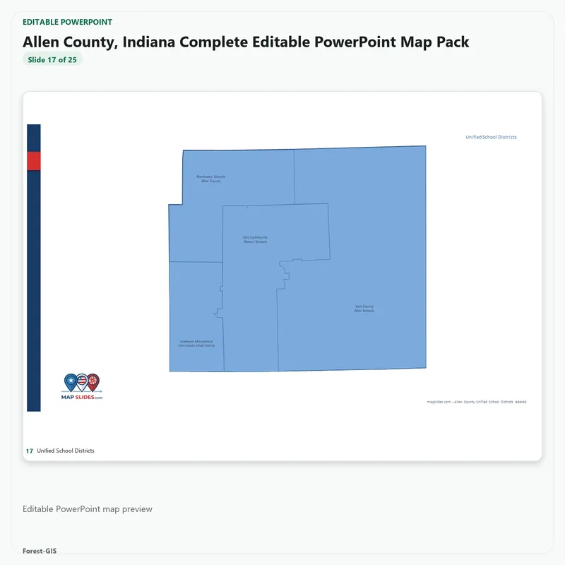 Allen County, Indiana Editable Map Pack - Image 5