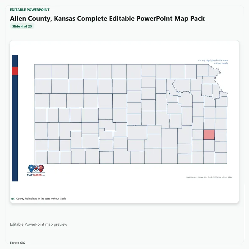 Allen County, Kansas Editable Map Pack - Image 4