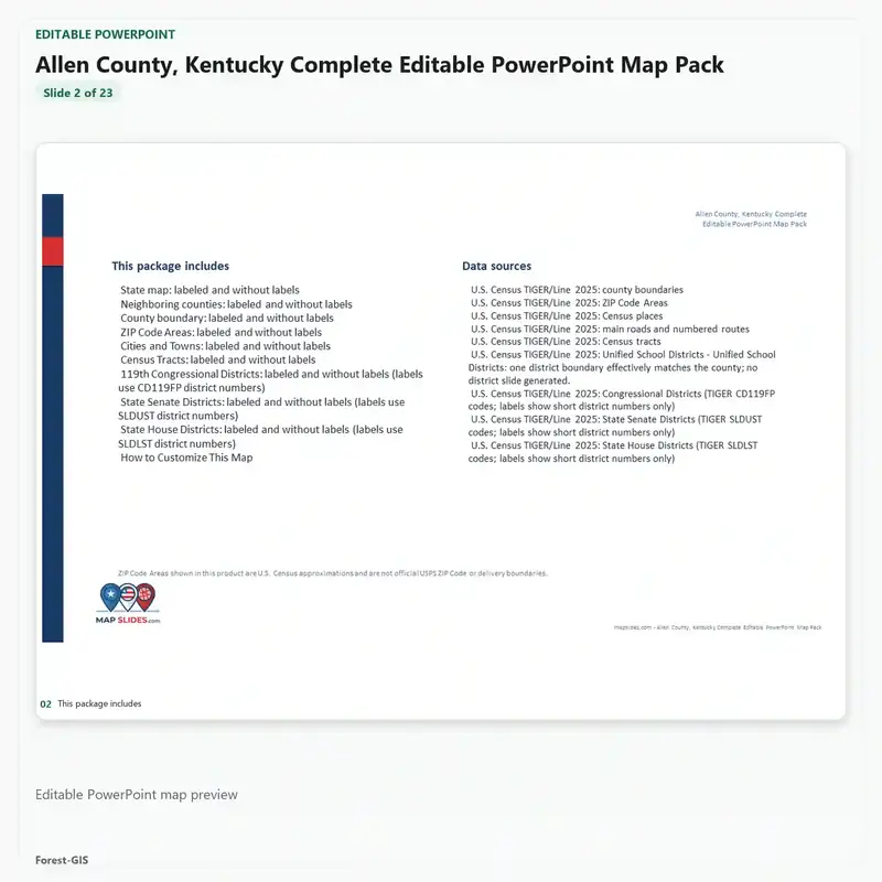 Allen County, Kentucky Editable Map Pack - Image 3