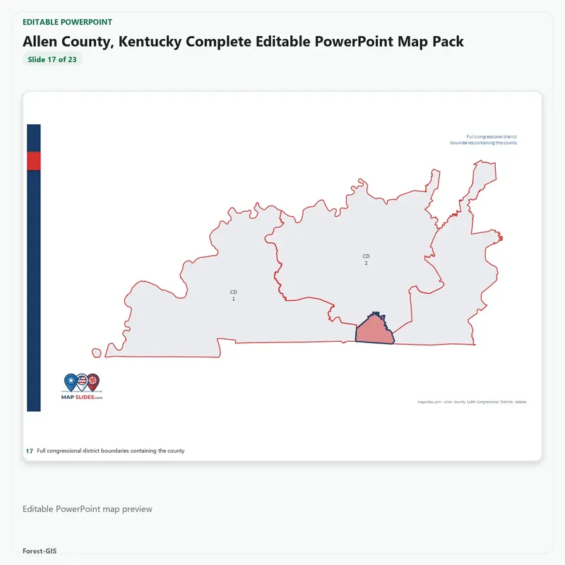 Allen County, Kentucky Editable Map Pack - Image 5
