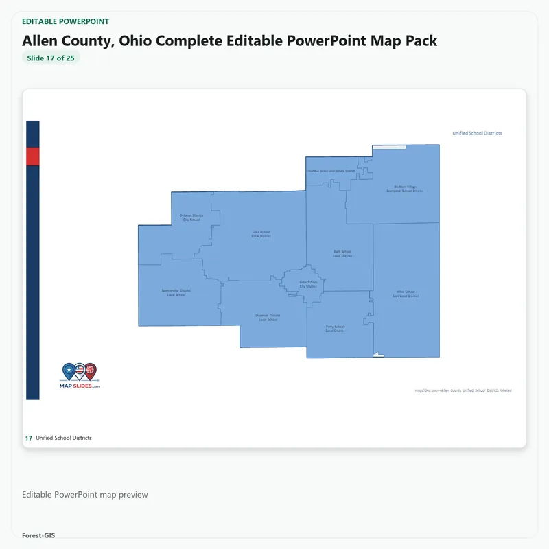 Allen County, Ohio Editable Map Pack - Image 5