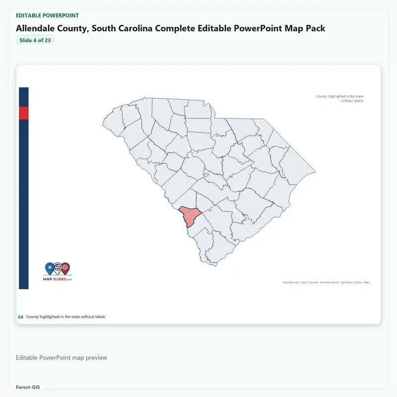 Allendale County, South Carolina Editable Map Pack - Image 4