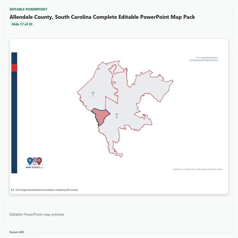 Allendale County, South Carolina Editable Map Pack - Image 5